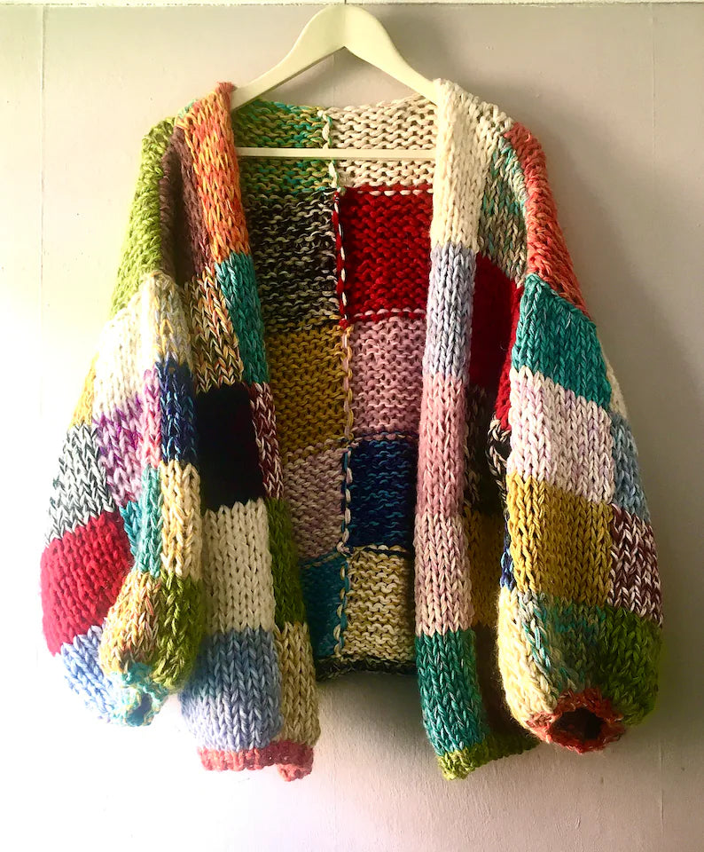 Knitting Pattern - Patchwork Cardigan (Festival Knit PDF)