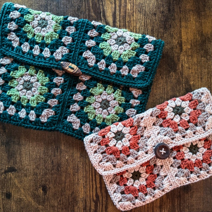 Granny Square Pouch Crochet Pattern