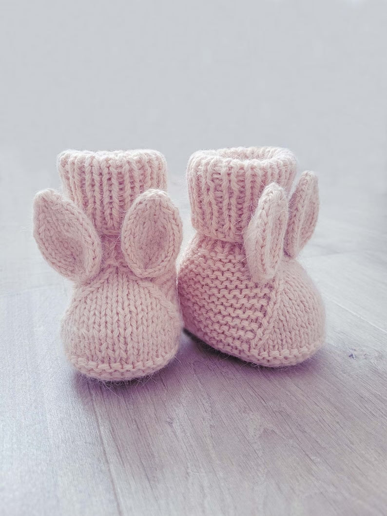 Knitting Pattern - Baby Booties Bunny (PDF)