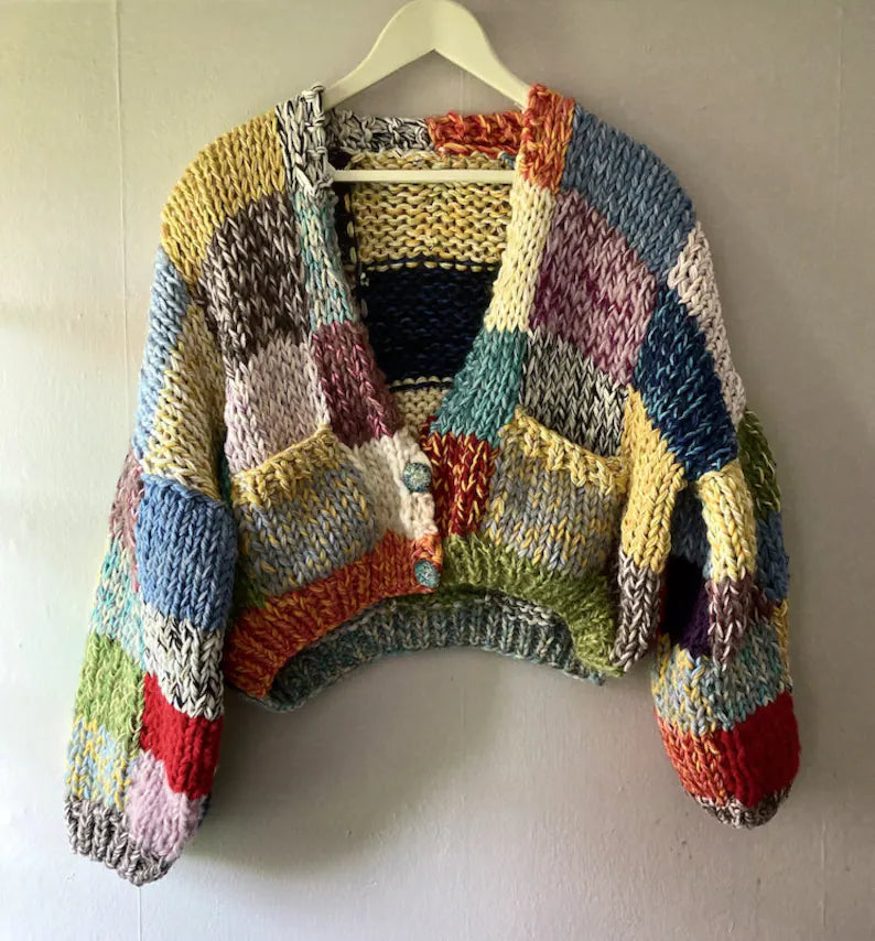 Knitting Pattern - Patchwork Cardigan (Festival Knit PDF)