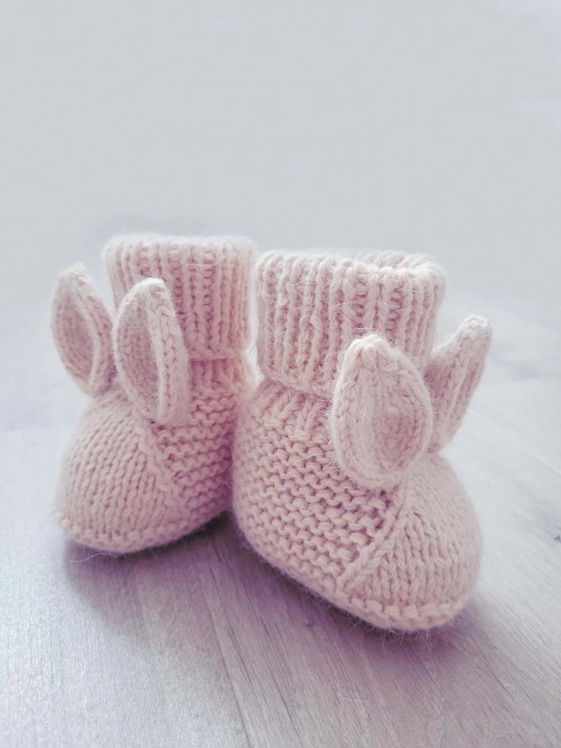 Knitting Pattern - Baby Booties Bunny (PDF)